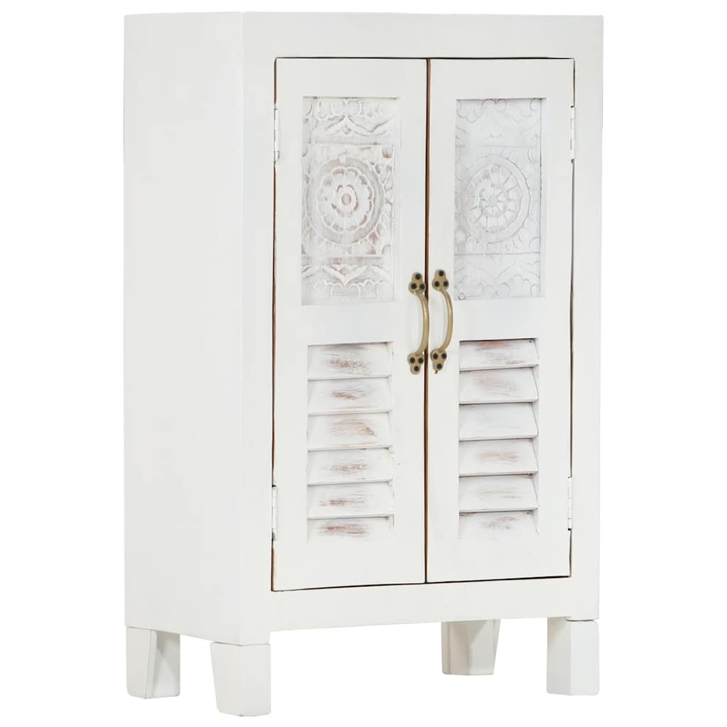 Skjenk hvit 55x30x90 cm heltre akasie