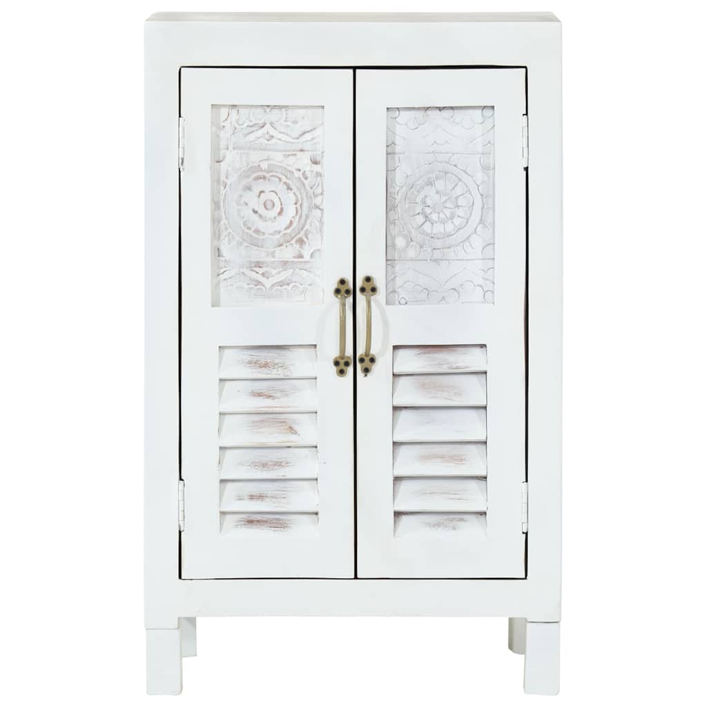Skjenk hvit 55x30x90 cm heltre akasie