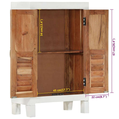Skjenk hvit 55x30x90 cm heltre akasie