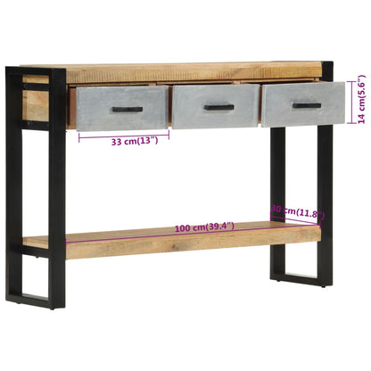 Avlastningsbord Konsollbord Tre 110x30x76 cm grovt heltre mangotre