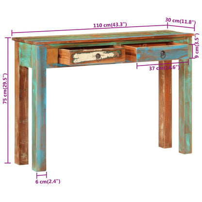 Avlastningsbord Konsollbord Tre 110x30x75 cm gjenvunnet heltre
