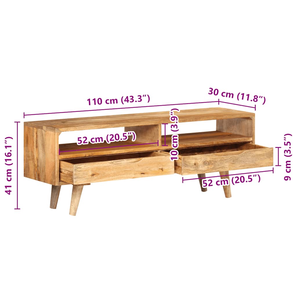 TV-Møbel Tre TV-benk heltre mango 110x30x41 cm