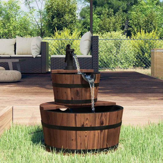 Vannfontene med pumpe 44,5x44,5x58 cm heltre gran