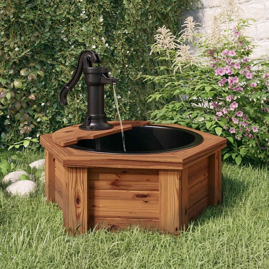 Vannfontene med pumpe 57x57x53 cm heltre gran