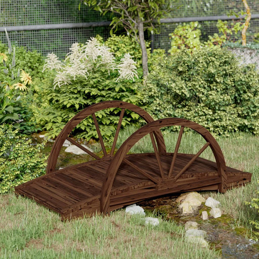 Hagedekorasjon Hagepynt Div Hagebro med halvhjul 99x50x38 cm heltre gran