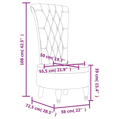 Lenestol Gul Stol med høy ryggstøtte fløyel knappdesign
