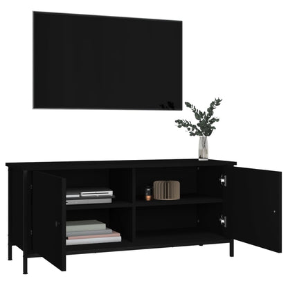 TV-Møbel Svart TV-benk med dører 102x35x45 cm