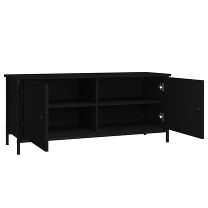 TV-Møbel Svart TV-benk med dører 102x35x45 cm