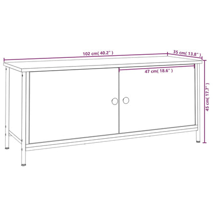 TV-Møbel Svart TV-benk med dører 102x35x45 cm