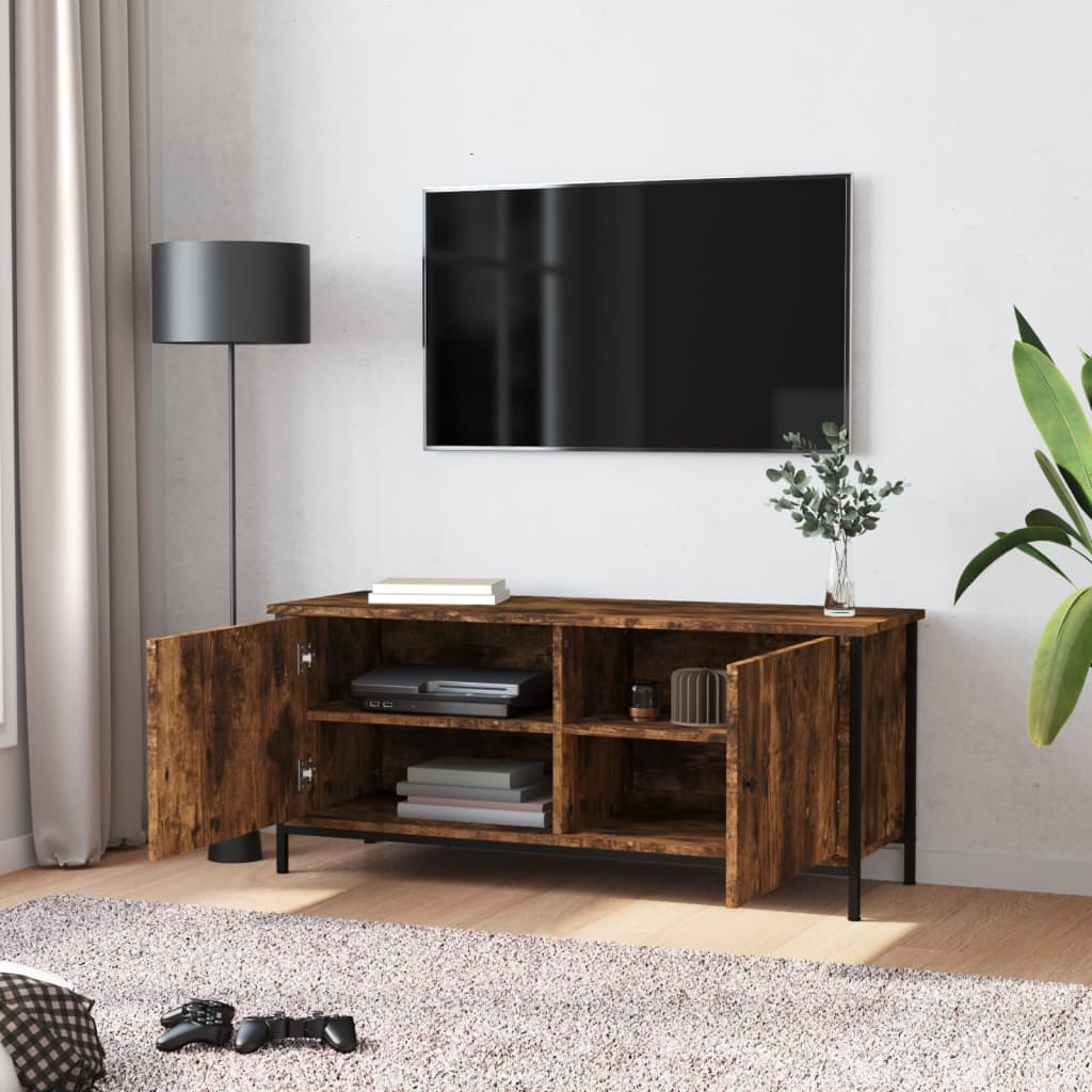 TV-Møbel Røkt Eik TV-benk med dører 102x35x45 cm
