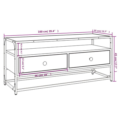 TV-Møbel Røkt Eik TV-benk 100x35x45 cm