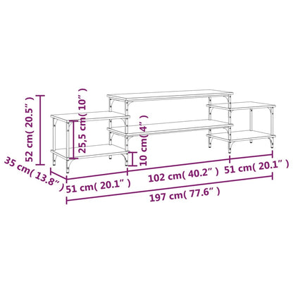 TV-Møbel Svart TV-benk 197x35x52 cm