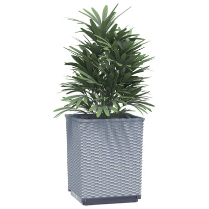 Utendørs Blomsterkasse Plantekasse Polypropen (PP) 2 stk lysegrå 30x30x37 cm polypropylen
