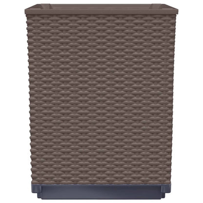 Plantekasser 4 stk brun 30x30x37 cm polypropylen