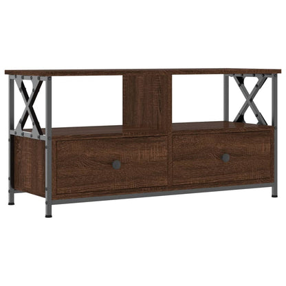 TV-Møbel Brun Eik Tv-benk 90x33x45 cm og jern