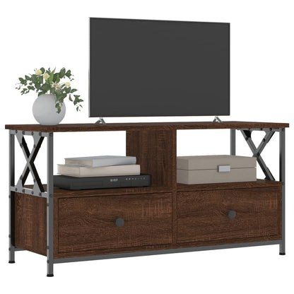 TV-Møbel Brun Eik Tv-benk 90x33x45 cm og jern