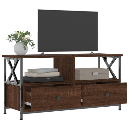 TV-Møbel Brun Eik Tv-benk 90x33x45 cm og jern