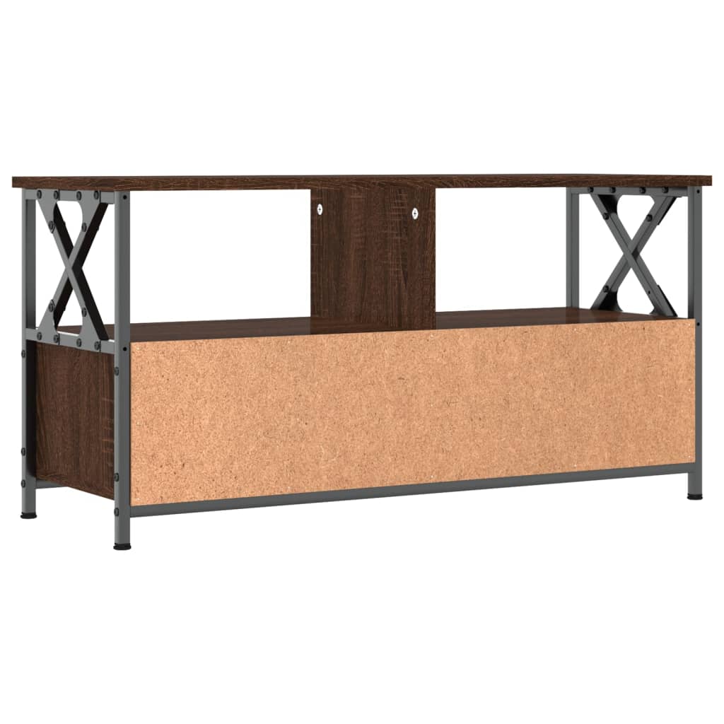 TV-Møbel Brun Eik Tv-benk 90x33x45 cm og jern