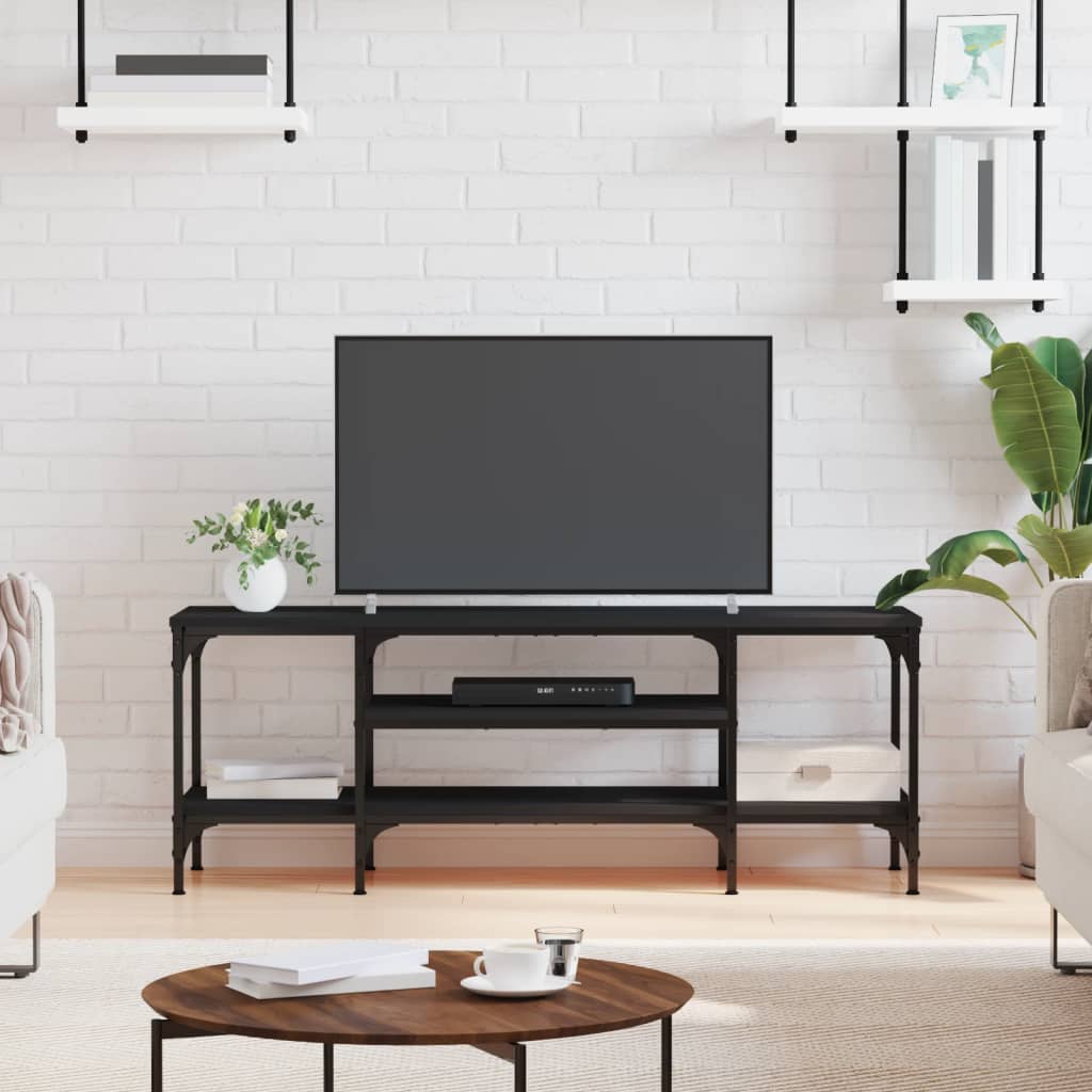 TV-Møbel Svart Tv-benk 121x35x45 cm og jern
