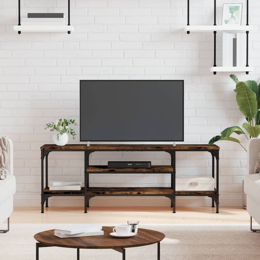 TV-Møbel Røkt Eik TV-benk 121x35x45 cm og jern