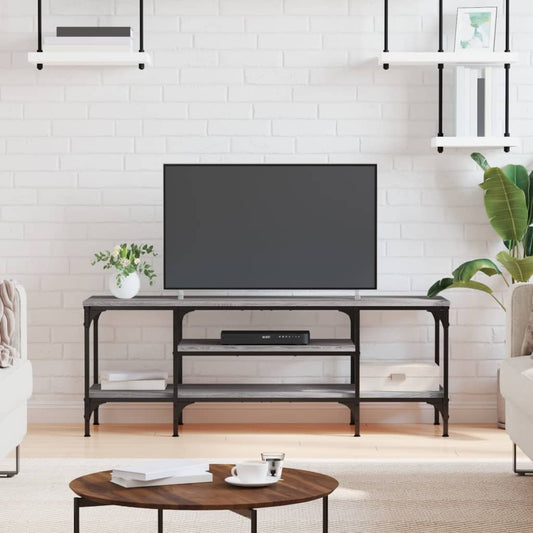 TV-Møbel Sonoma Grå Tv-benk 121x35x45 cm og jern