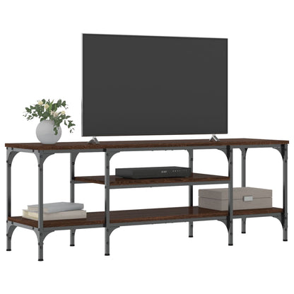 TV-Møbel Brun Eik Tv-benk 121x35x45 cm og jern