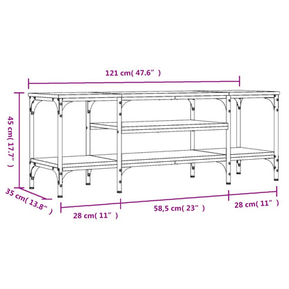 TV-Møbel Brun Eik Tv-benk 121x35x45 cm og jern
