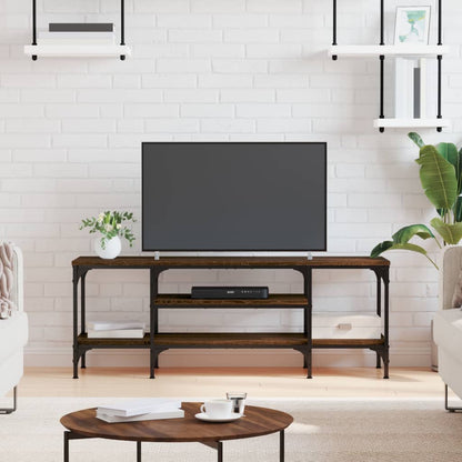 TV-Møbel Brun Eik Tv-benk 121x35x45 cm og jern