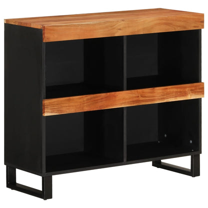 Skap Svart 85x33x75 cm heltre akasie