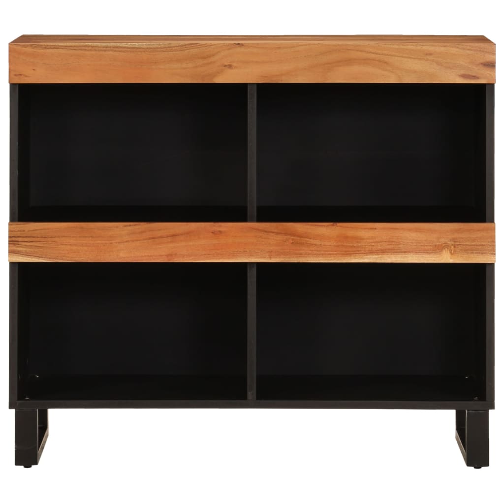 Skap Svart 85x33x75 cm heltre akasie