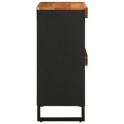 Skap Svart 85x33x75 cm heltre akasie