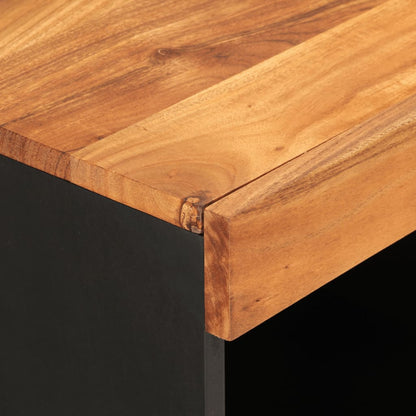 Skap Svart 85x33x75 cm heltre akasie