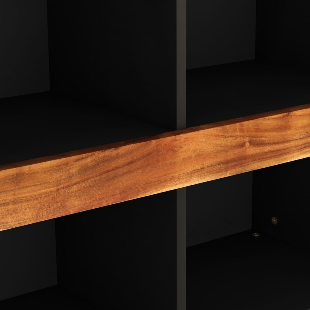 Skap Svart 85x33x75 cm heltre akasie