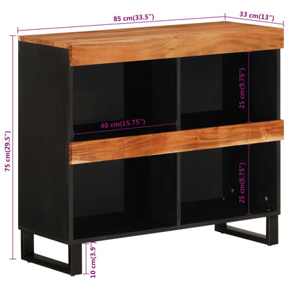 Skap Svart 85x33x75 cm heltre akasie