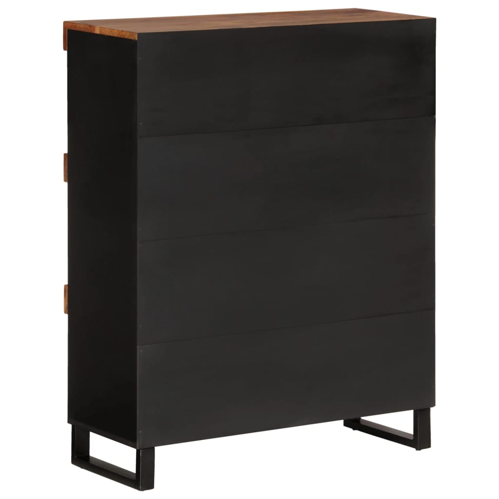 Skap Svart 85x33x107 cm heltre akasie