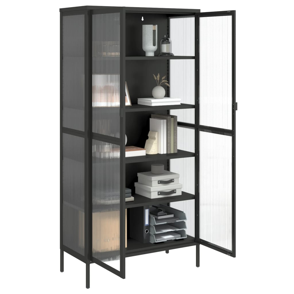 Skap Svart 85x40x180 cm glass