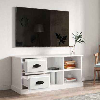 TV-Møbel Høyglans Hvit TV-benk 102x35,5x47,5 cm