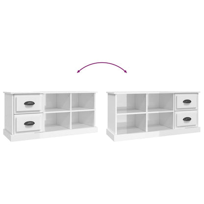 TV-Møbel Høyglans Hvit TV-benk 102x35,5x47,5 cm