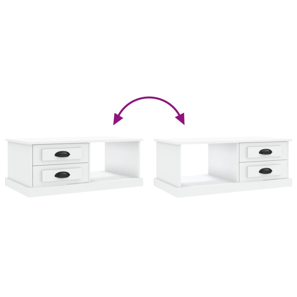 Salongbord Sofabord Hvit 90x50x35 cm
