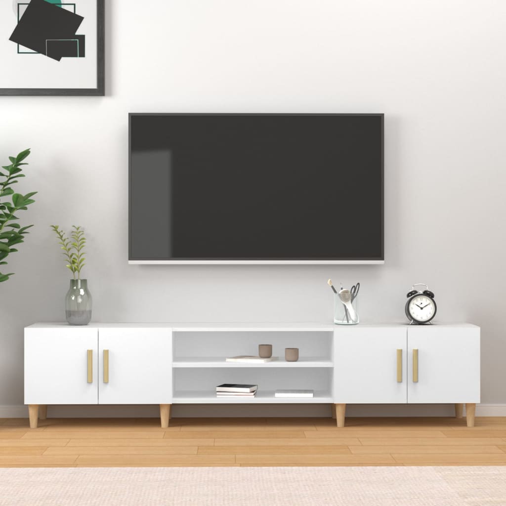 TV-Møbel Hvit TV-benk 180x31,5x40 cm