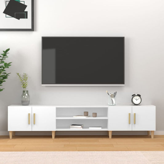 TV-Møbel Hvit TV-benk 180x31,5x40 cm
