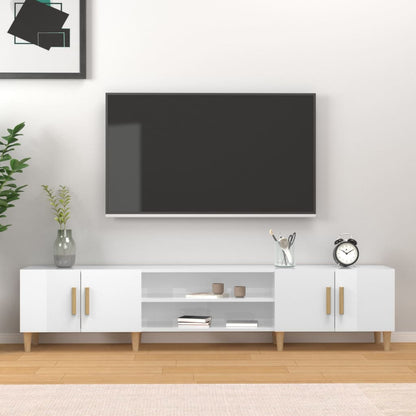 TV-Møbel Høyglans Hvit Tv-benk 180x31,5x40 cm