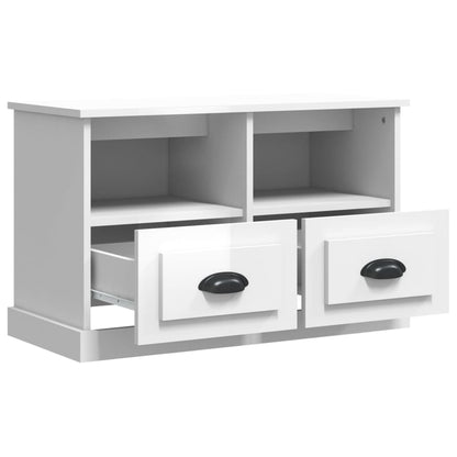 TV-Møbel Høyglans Hvit Tv-benk 80x35x50 cm