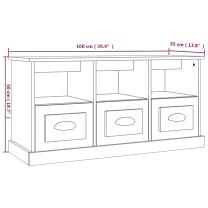 TV-Møbel Hvit TV-benk 100x35x50 cm