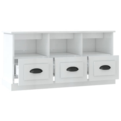 TV-Møbel Høyglans Hvit TV-benk 100x35x50 cm
