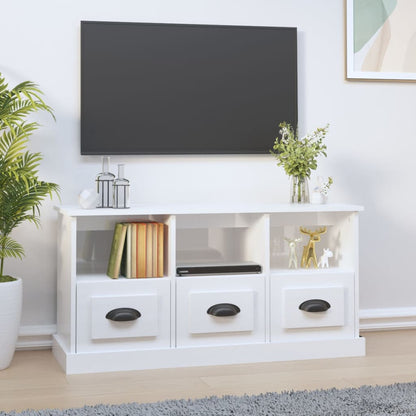 TV-Møbel Høyglans Hvit TV-benk 100x35x50 cm
