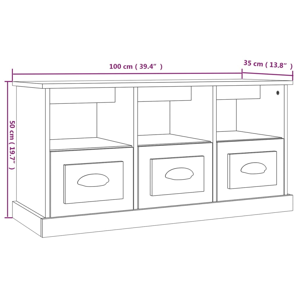 TV-Møbel Sonoma Eik TV-benk 100x35x50 cm