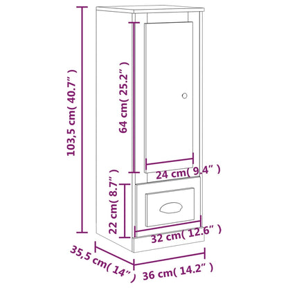 Skap Svart 36x35,5x103,5 cm