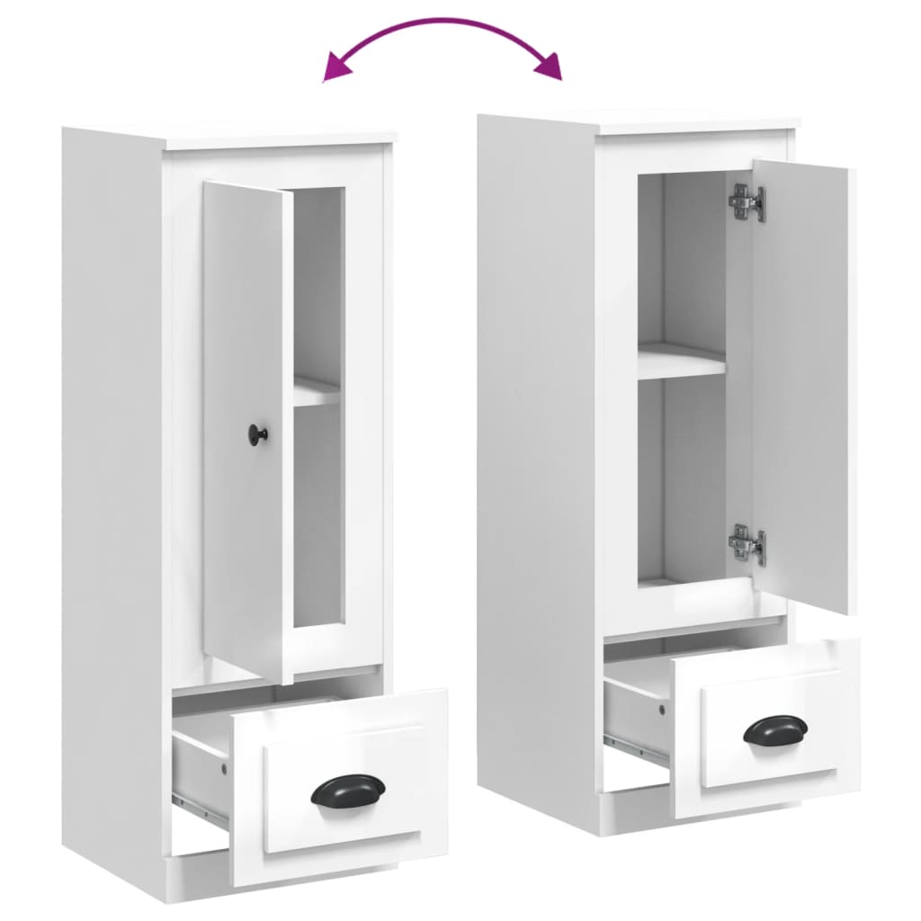 Skap Høyglans Hvit 36x35,5x103,5 cm