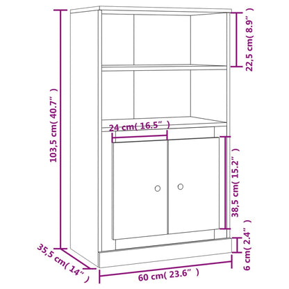 Skap Hvit 60x35,5x103,5 cm